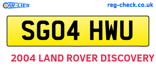 SG04HWU are the vehicle registration plates.
