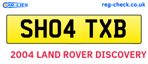 SH04TXB are the vehicle registration plates.