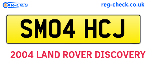 SM04HCJ are the vehicle registration plates.