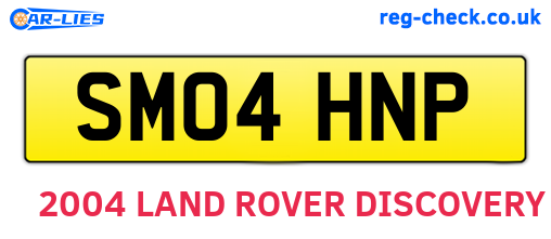 SM04HNP are the vehicle registration plates.