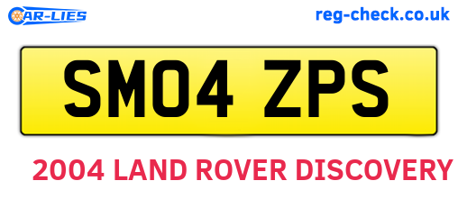 SM04ZPS are the vehicle registration plates.