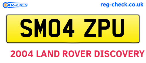 SM04ZPU are the vehicle registration plates.