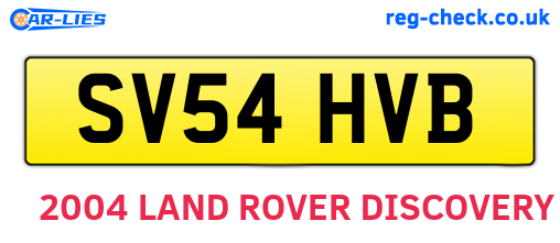 SV54HVB are the vehicle registration plates.