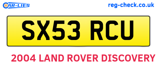 SX53RCU are the vehicle registration plates.