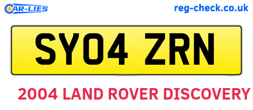 SY04ZRN are the vehicle registration plates.