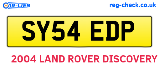SY54EDP are the vehicle registration plates.