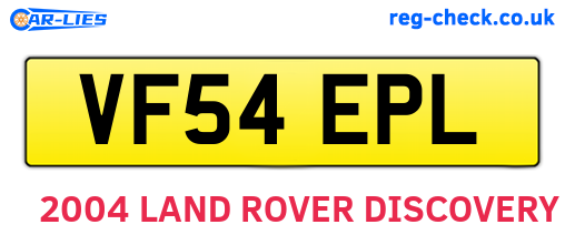 VF54EPL are the vehicle registration plates.