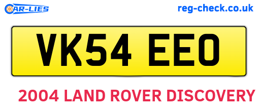 VK54EEO are the vehicle registration plates.
