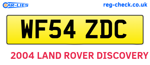 WF54ZDC are the vehicle registration plates.