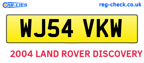 WJ54VKW are the vehicle registration plates.