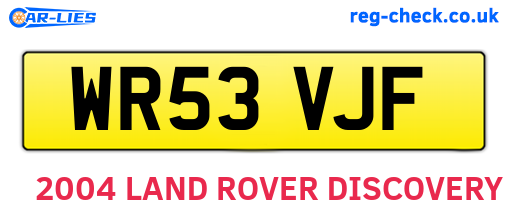 WR53VJF are the vehicle registration plates.