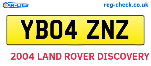 YB04ZNZ are the vehicle registration plates.