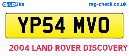 YP54MVO are the vehicle registration plates.