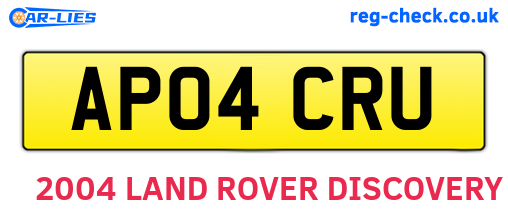 AP04CRU are the vehicle registration plates.