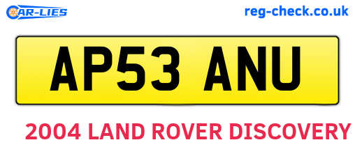 AP53ANU are the vehicle registration plates.