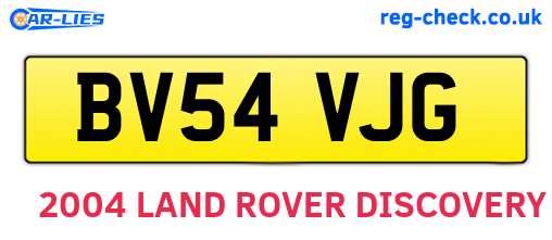 BV54VJG are the vehicle registration plates.