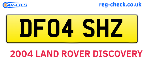 DF04SHZ are the vehicle registration plates.