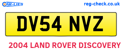 DV54NVZ are the vehicle registration plates.