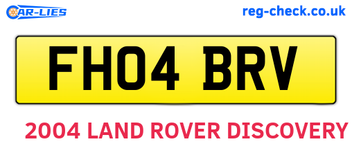 FH04BRV are the vehicle registration plates.