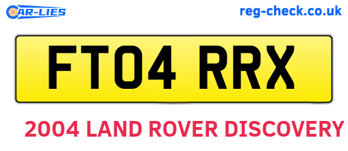 FT04RRX are the vehicle registration plates.