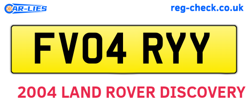 FV04RYY are the vehicle registration plates.