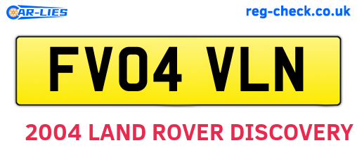 FV04VLN are the vehicle registration plates.