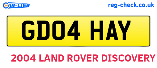 GD04HAY are the vehicle registration plates.