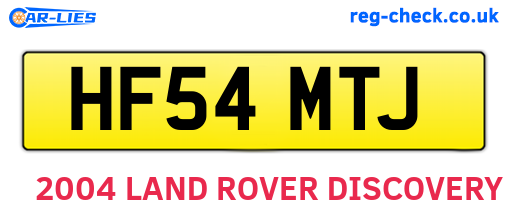 HF54MTJ are the vehicle registration plates.
