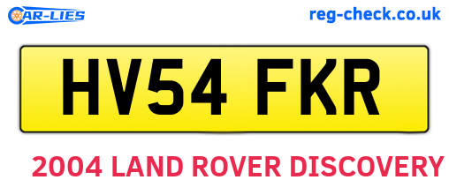 HV54FKR are the vehicle registration plates.