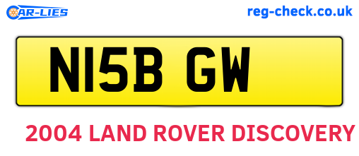 N15BGW are the vehicle registration plates.