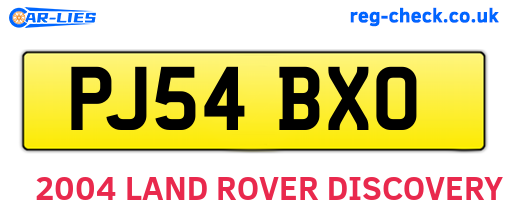 PJ54BXO are the vehicle registration plates.