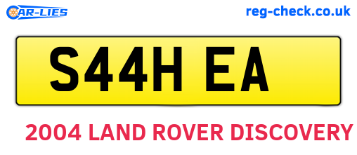 S44HEA are the vehicle registration plates.