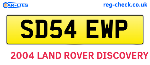 SD54EWP are the vehicle registration plates.