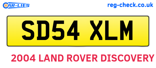 SD54XLM are the vehicle registration plates.