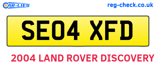SE04XFD are the vehicle registration plates.