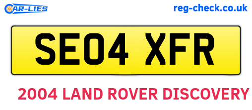 SE04XFR are the vehicle registration plates.