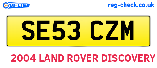 SE53CZM are the vehicle registration plates.