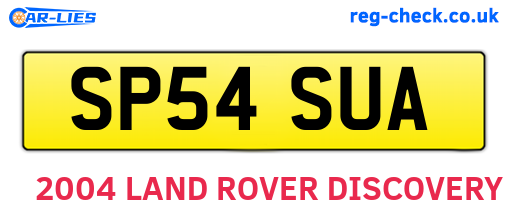 SP54SUA are the vehicle registration plates.
