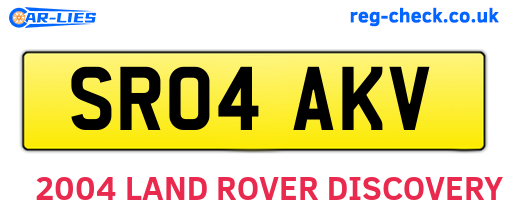 SR04AKV are the vehicle registration plates.