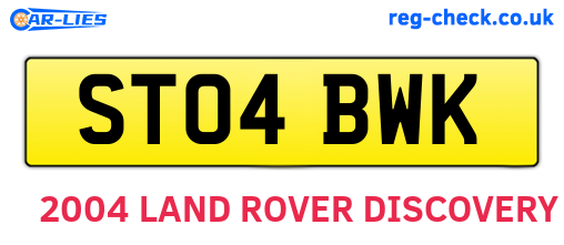 ST04BWK are the vehicle registration plates.
