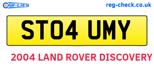 ST04UMY are the vehicle registration plates.
