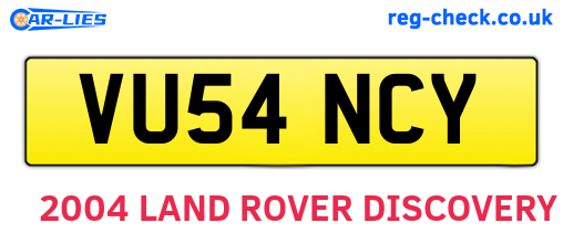 VU54NCY are the vehicle registration plates.