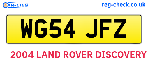 WG54JFZ are the vehicle registration plates.