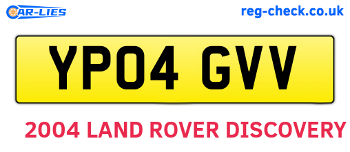 YP04GVV are the vehicle registration plates.
