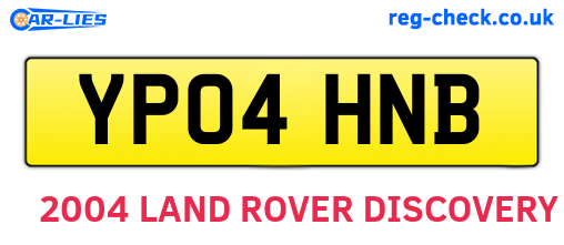 YP04HNB are the vehicle registration plates.