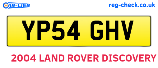 YP54GHV are the vehicle registration plates.