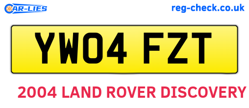 YW04FZT are the vehicle registration plates.