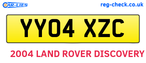 YY04XZC are the vehicle registration plates.