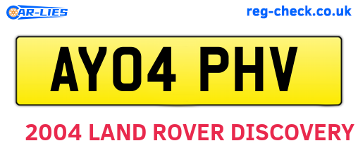 AY04PHV are the vehicle registration plates.