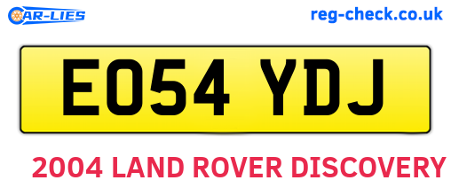 EO54YDJ are the vehicle registration plates.